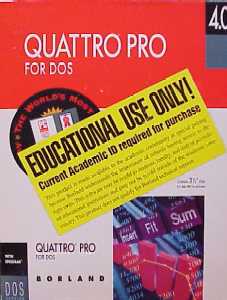 Borland Quattro Pro 4.0 for DOS, academic