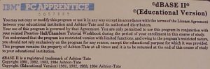Ashton-Tate dBASE II, Educational Version