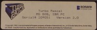 Turbo Pascal 2.0 Diskette Label