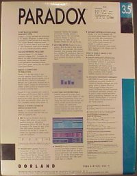 Borland Paradox 3.5 for DOS box rear